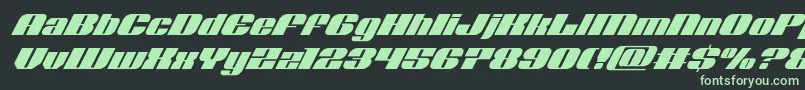フォントNolocontendresuperital – 黒い背景に緑の文字