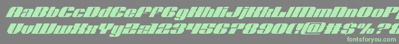 フォントNolocontendresuperital – 灰色の背景に緑のフォント