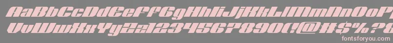 フォントNolocontendresuperital – 灰色の背景にピンクのフォント
