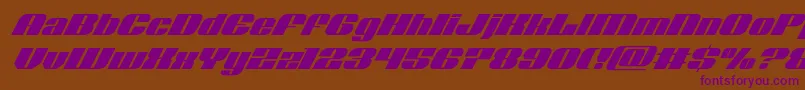 フォントNolocontendresuperital – 紫色のフォント、茶色の背景