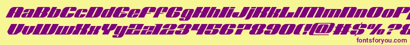 フォントNolocontendresuperital – 紫色のフォント、黄色の背景