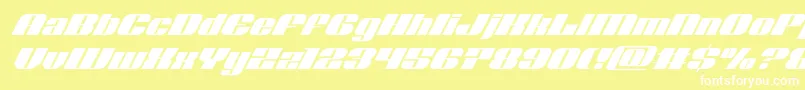 フォントNolocontendresuperital – 黄色い背景に白い文字