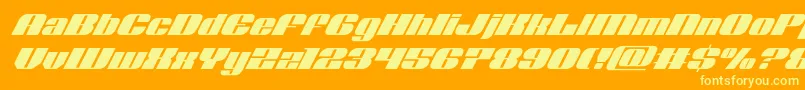 Шрифт Nolocontendresuperital – жёлтые шрифты на оранжевом фоне