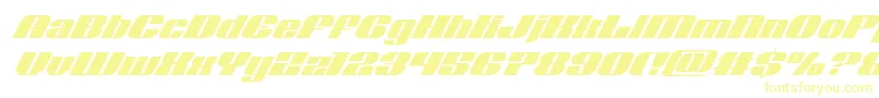 フォントNolocontendresuperital – 白い背景に黄色の文字