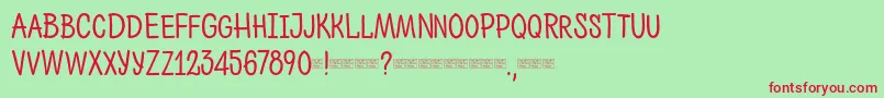 フォントPh600regularcaps – 赤い文字の緑の背景
