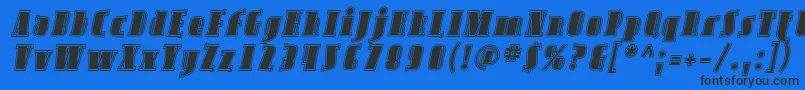 AvondaleInlineItalic Font – Black Fonts on Blue Background