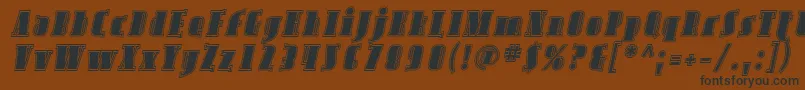 AvondaleInlineItalic Font – Black Fonts on Brown Background