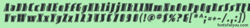 fuente AvondaleInlineItalic – Fuentes Negras Sobre Fondo Verde