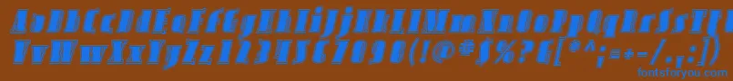 AvondaleInlineItalic Font – Blue Fonts on Brown Background