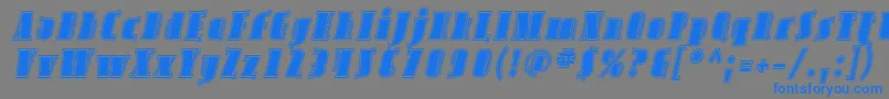 AvondaleInlineItalic Font – Blue Fonts on Gray Background