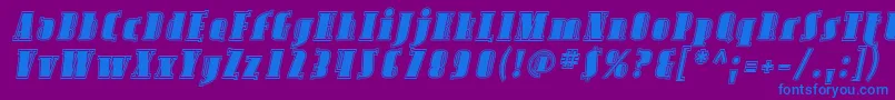 AvondaleInlineItalic Font – Blue Fonts on Purple Background