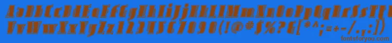 AvondaleInlineItalic Font – Brown Fonts on Blue Background
