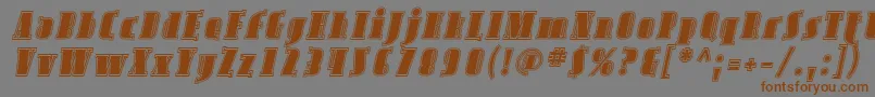 AvondaleInlineItalic Font – Brown Fonts on Gray Background