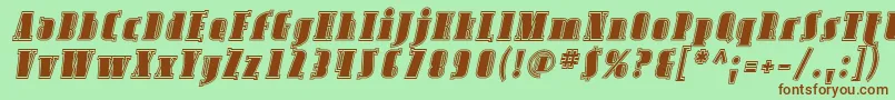 AvondaleInlineItalic Font – Brown Fonts on Green Background