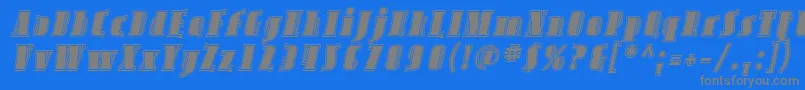 AvondaleInlineItalic Font – Gray Fonts on Blue Background