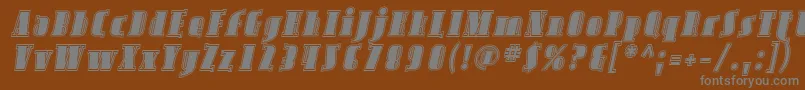 AvondaleInlineItalic Font – Gray Fonts on Brown Background