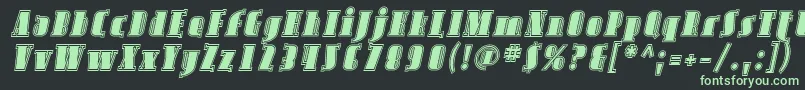 AvondaleInlineItalic Font – Green Fonts on Black Background