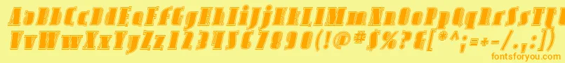 AvondaleInlineItalic Font – Orange Fonts on Yellow Background
