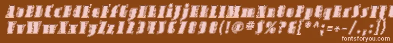 AvondaleInlineItalic Font – Pink Fonts on Brown Background