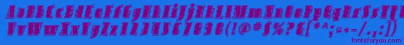 AvondaleInlineItalic Font – Purple Fonts on Blue Background