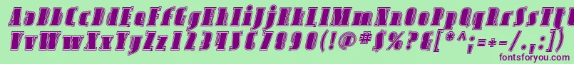 AvondaleInlineItalic Font – Purple Fonts on Green Background