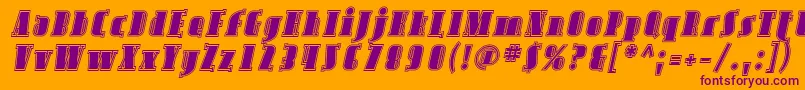 AvondaleInlineItalic Font – Purple Fonts on Orange Background