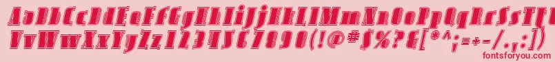 AvondaleInlineItalic Font – Red Fonts on Pink Background