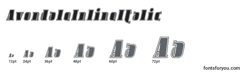AvondaleInlineItalic Font Sizes