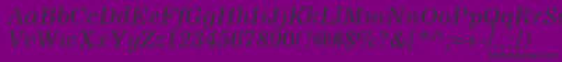 LockupSsiItalic-fontti – mustat fontit violetilla taustalla