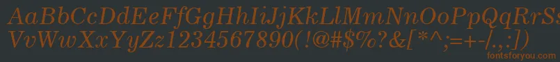 LockupSsiItalic Font – Brown Fonts on Black Background