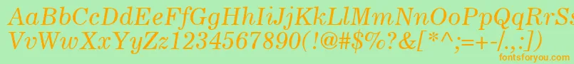 LockupSsiItalic Font – Orange Fonts on Green Background