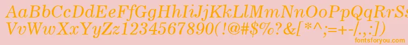 LockupSsiItalic Font – Orange Fonts on Pink Background