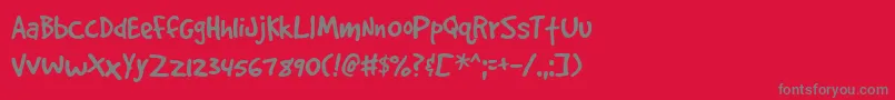 フォントGooddog Plain – 赤い背景に灰色の文字