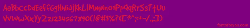 Gooddog Plain Font – Red Fonts on Purple Background