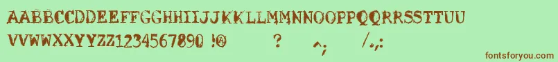 VtksSolucaoCriativa Font – Brown Fonts on Green Background