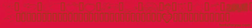 フォントKrValentines2006Seven – 赤い背景に茶色の文字