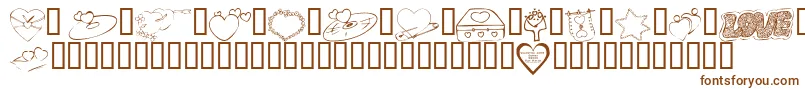 KrValentines2006Seven Font – Brown Fonts on White Background