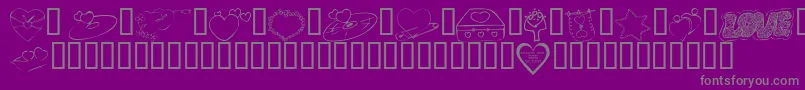 KrValentines2006Seven-Schriftart – Graue Schriften auf violettem Hintergrund