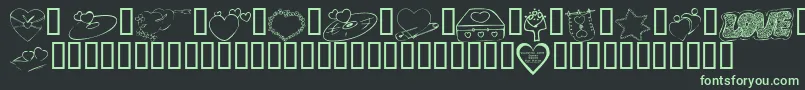 Шрифт KrValentines2006Seven – зелёные шрифты на чёрном фоне