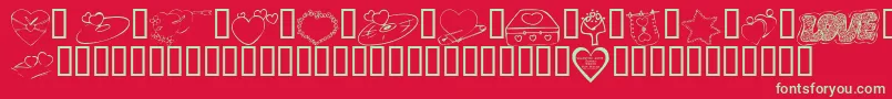KrValentines2006Seven-fontti – vihreät fontit punaisella taustalla
