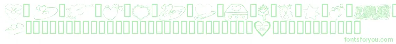 KrValentines2006Seven Font – Green Fonts on White Background