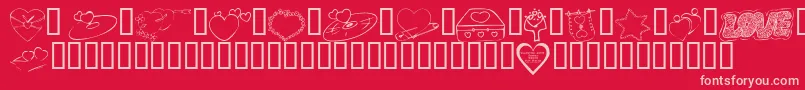 KrValentines2006Seven Font – Pink Fonts on Red Background