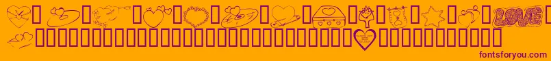 En savoir plus sur la police KrValentines2006Seven Police KrValentines2006Seven – polices violettes sur fond orange