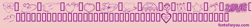Police KrValentines2006Seven – polices violettes sur fond rose