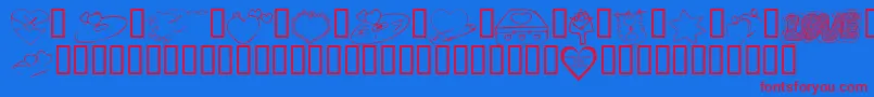 KrValentines2006Seven Font – Red Fonts on Blue Background