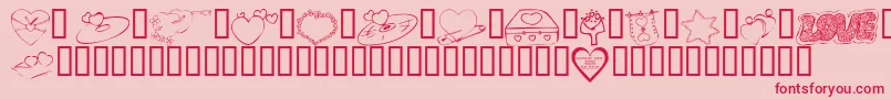 Police KrValentines2006Seven – polices rouges sur fond rose