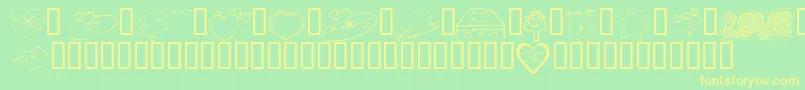 Weitere Informationen zur KrValentines2006Seven-Schriftart KrValentines2006Seven-Schriftart – Gelbe Schriften auf grünem Hintergrund