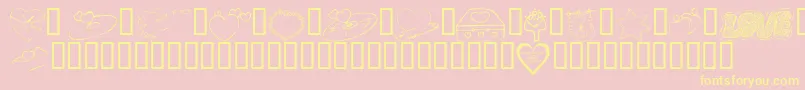 KrValentines2006Seven Font – Yellow Fonts on Pink Background