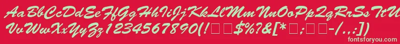 Banff Font – Green Fonts on Red Background
