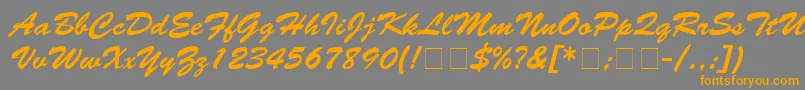 Banff-Schriftart – Orangefarbene Schriften auf grauem Hintergrund